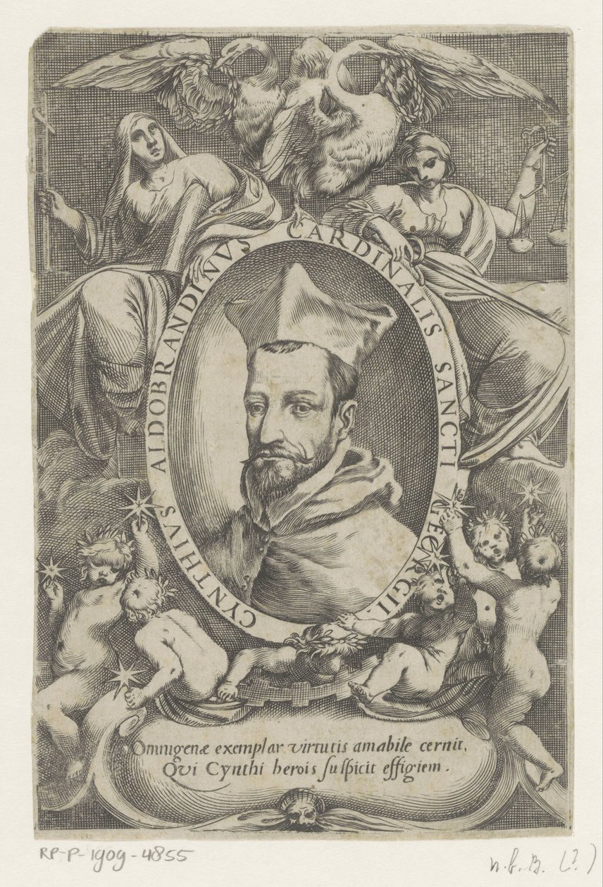 Portret van kardinal Cinzio Aldobrandini by Agostino Carracci (possibly)