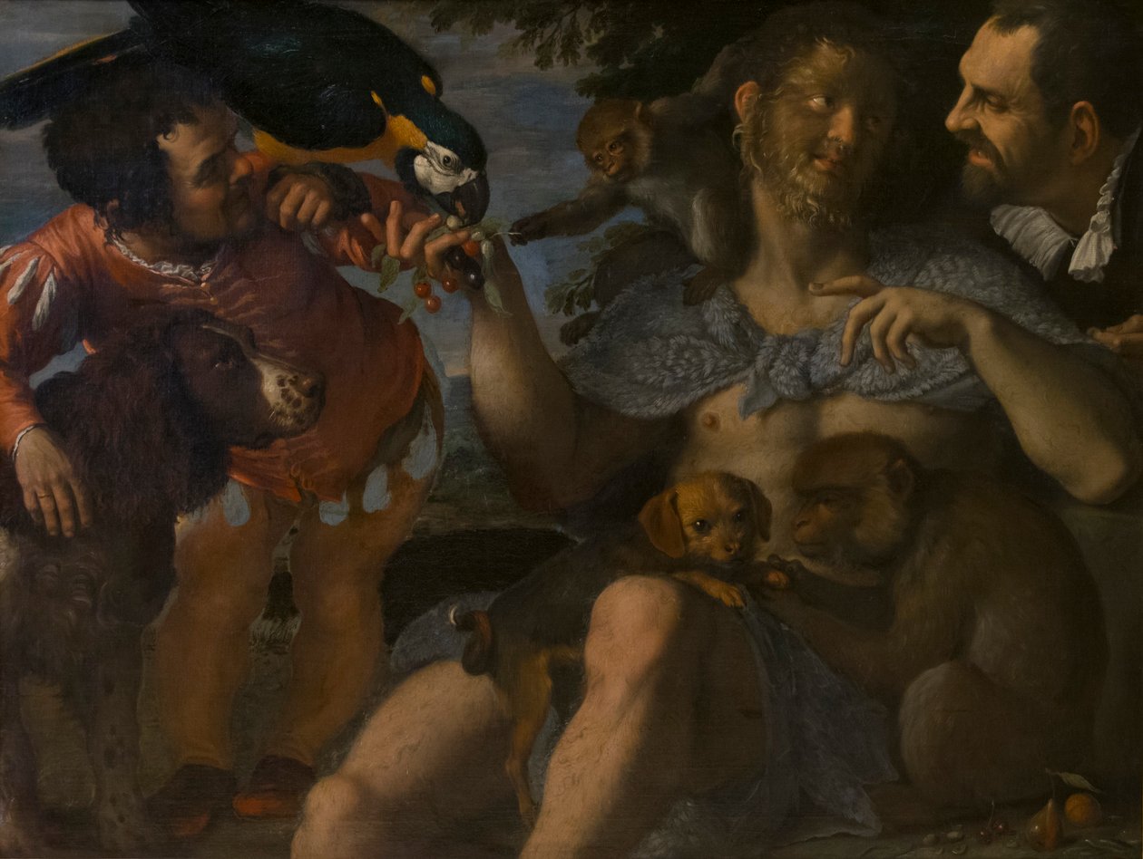 Arrigo Peloso, Pietro Matto ve Amon Nano, c. 1598. by Agostino Carracci