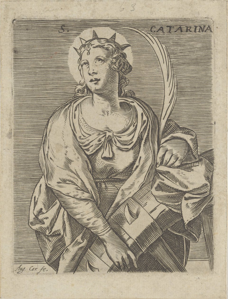 İskenderiyeli Catherine S. Catarina (nesne üzerindeki başlık) by Agostino Carracci