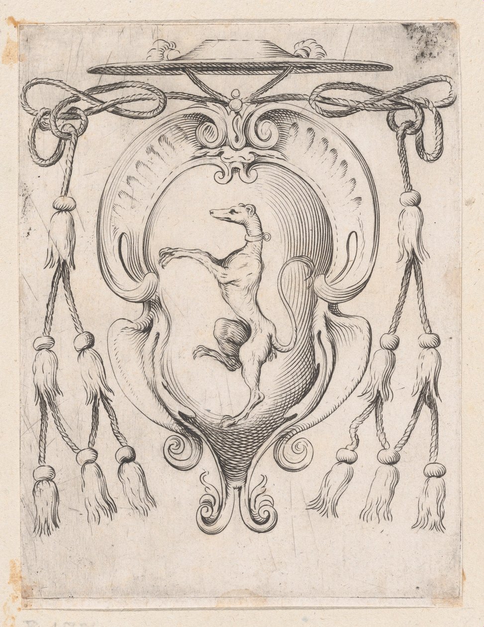 Sampieri Ailesinden Bir Kardinalin Arması, 1590-95. by Agostino Carracci