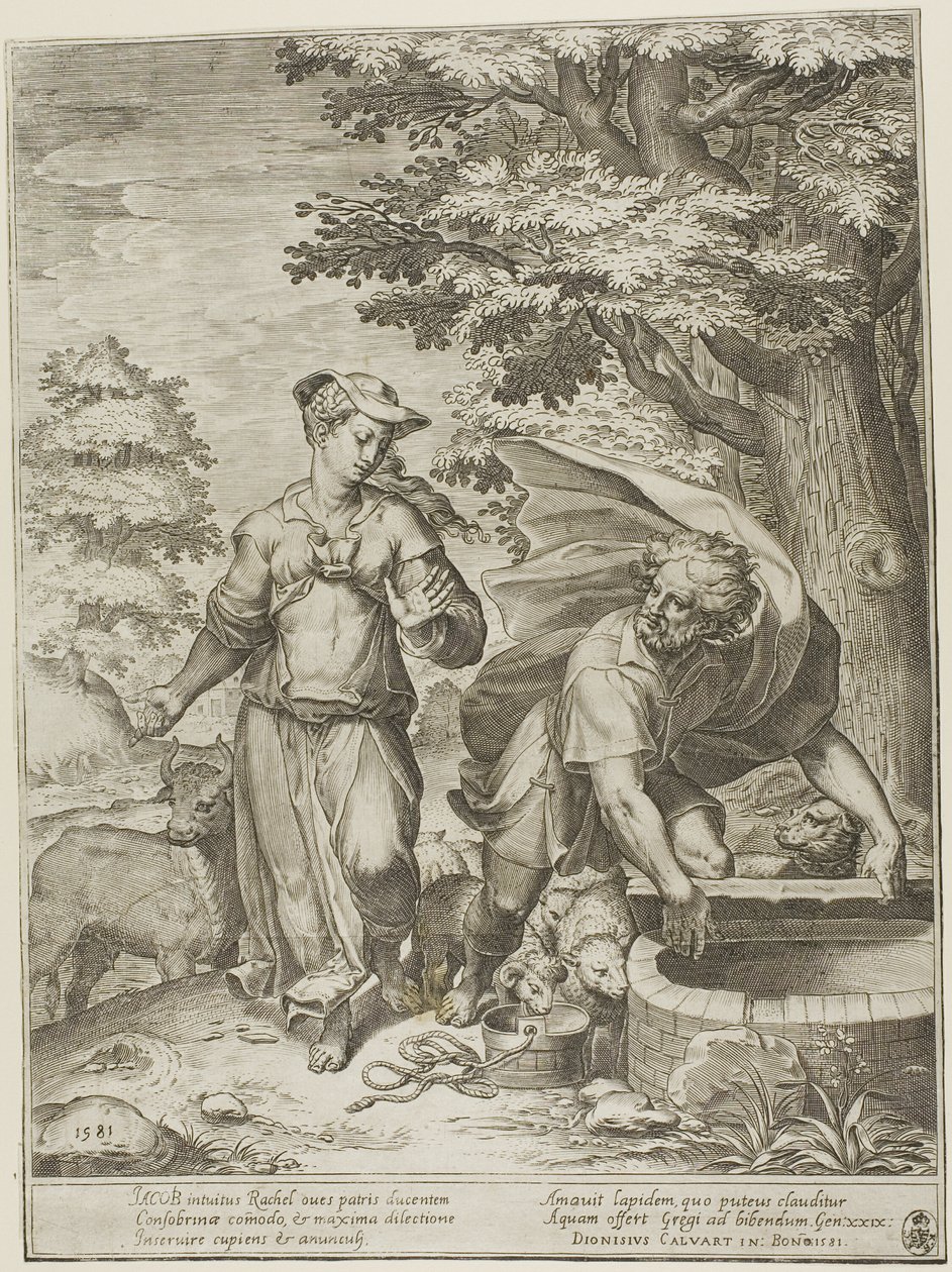 Yakup ve Rachel by Agostino Carracci