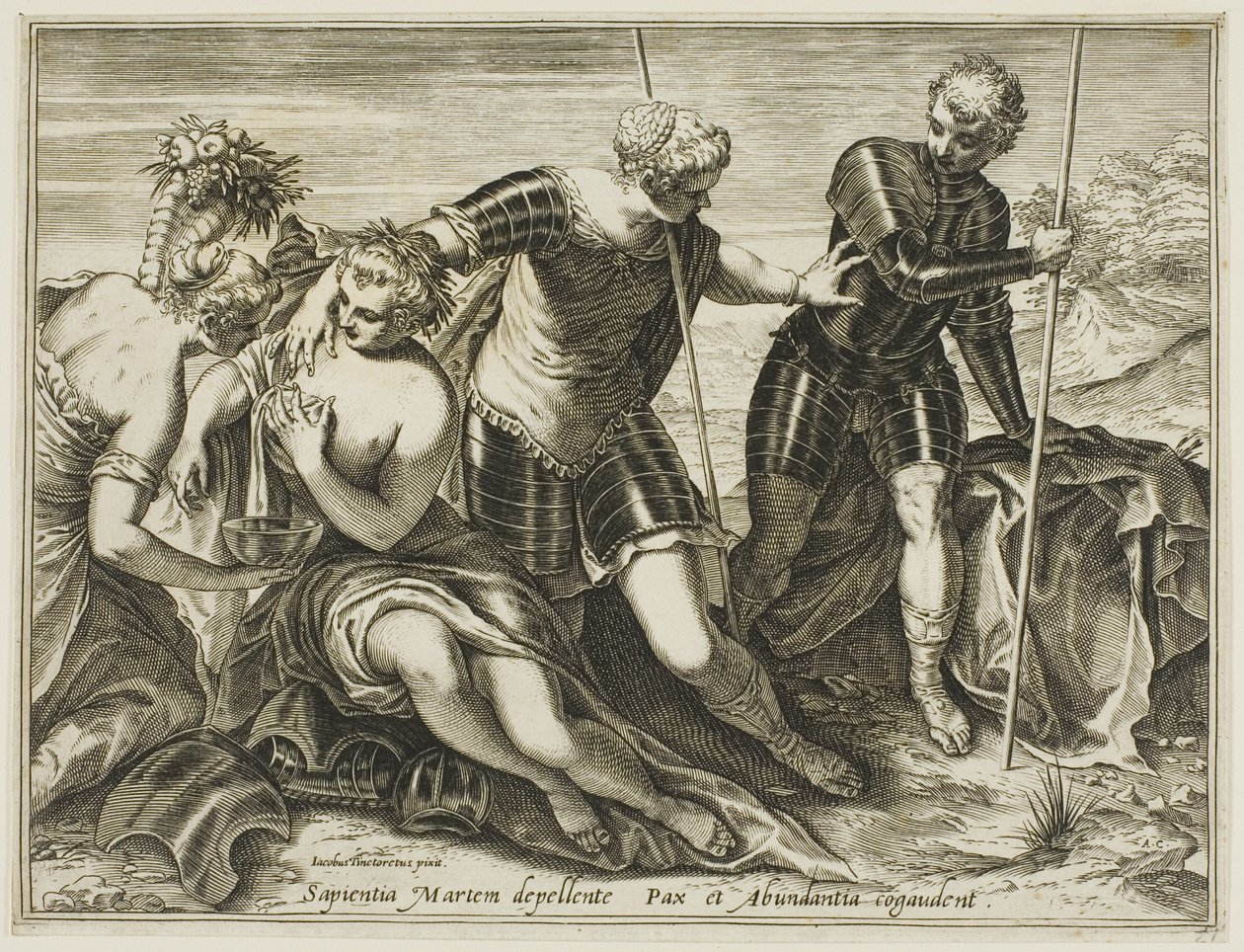 Mars, Minerva Tarafından Barıştan ve Bolluktan Uzaklaştırıldı by Agostino Carracci