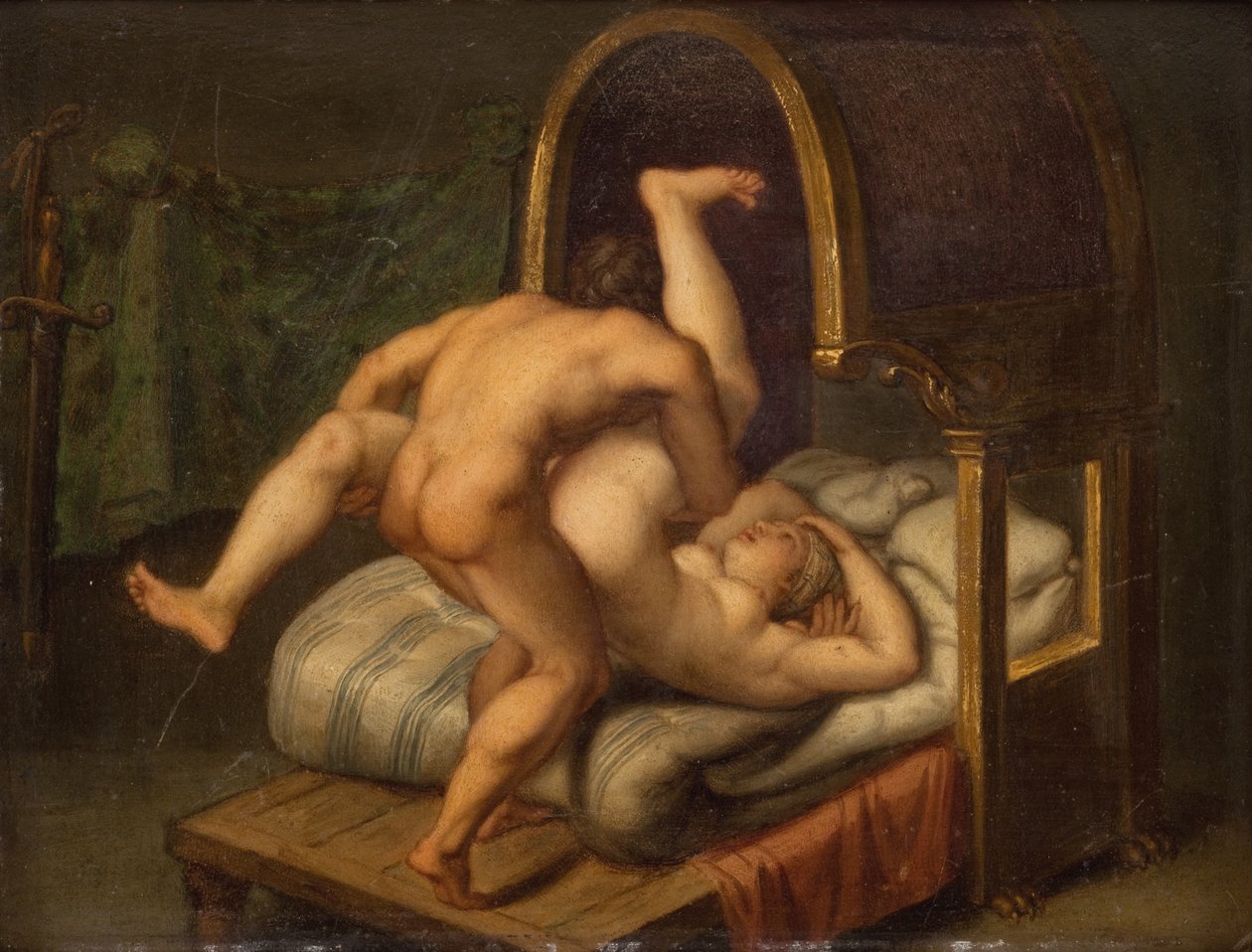 erkek ve kadın ile çıplaklık by Agostino Carracci