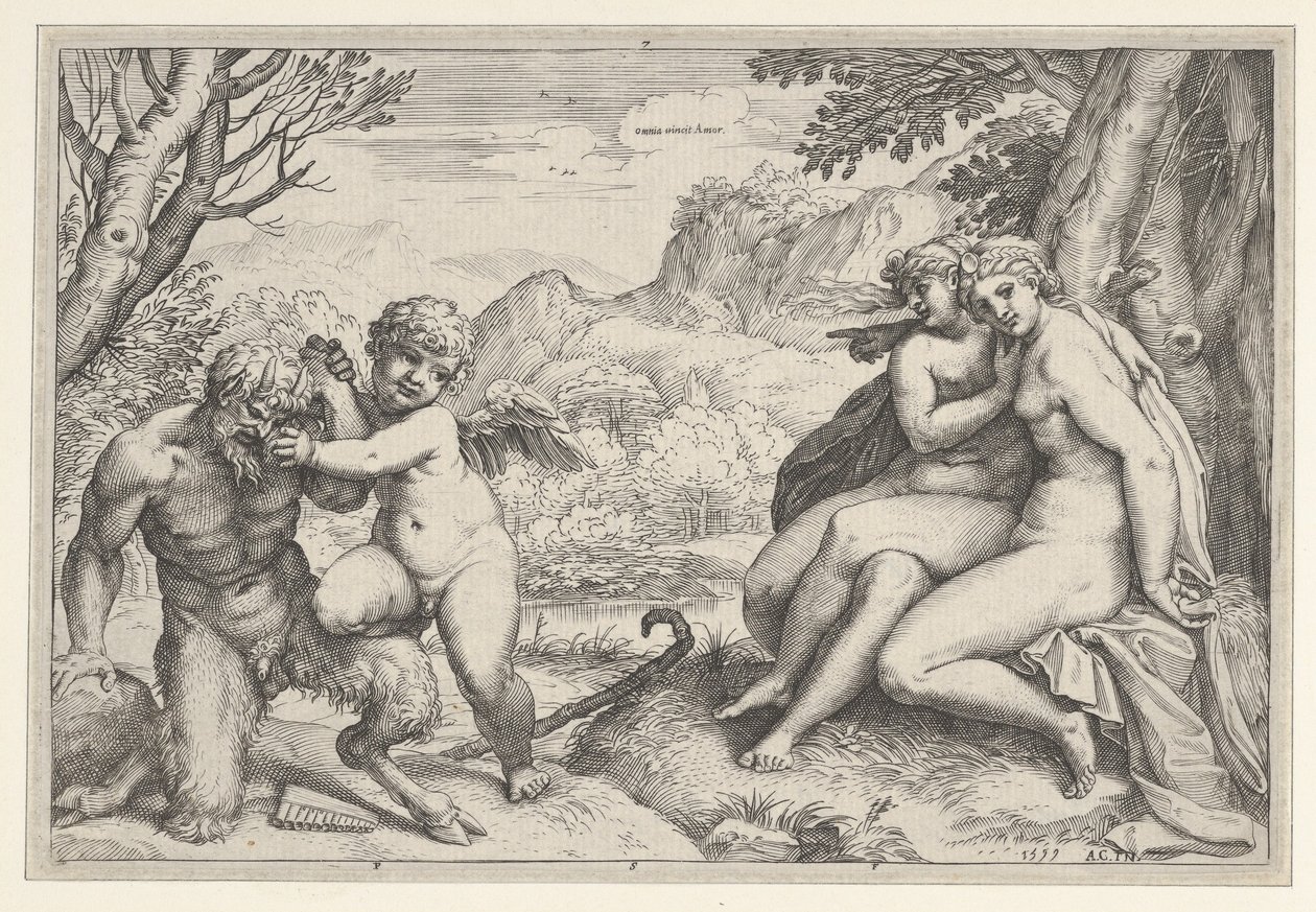 Aşk herşeyi fetheder by Agostino Carracci
