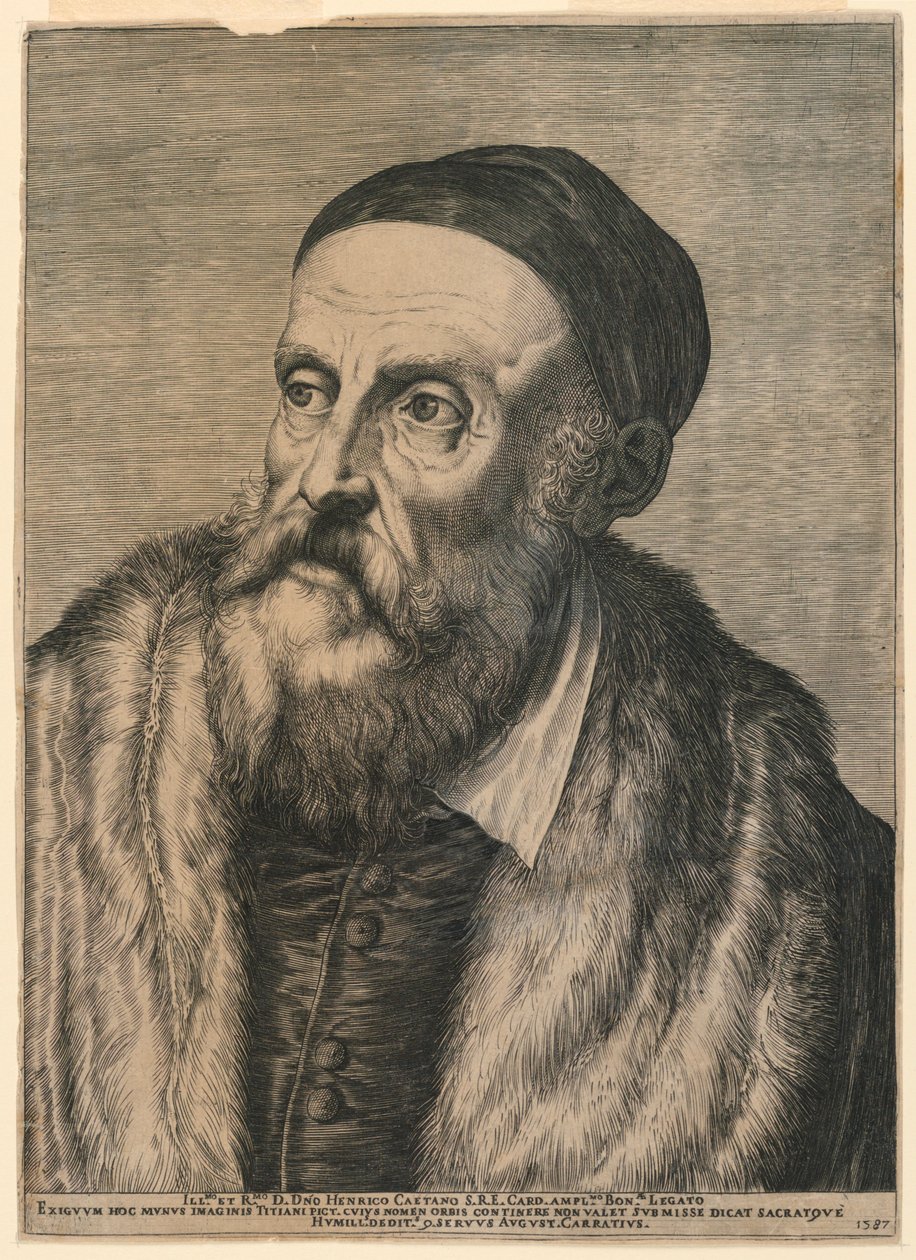 Titian'ın portresi by Agostino Carracci