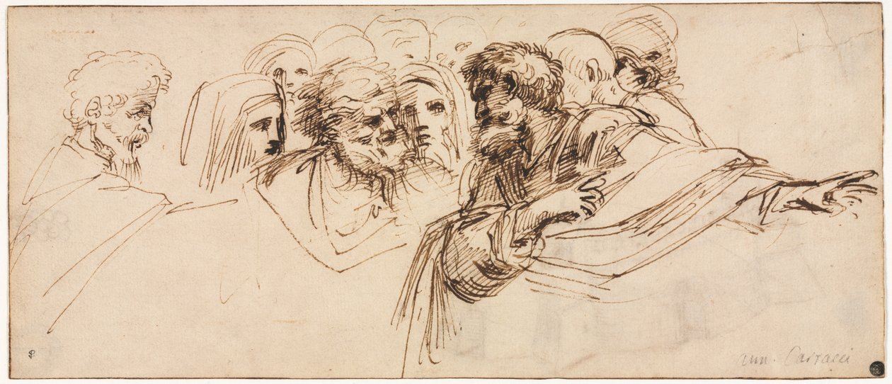 Başkanların Çalışması (rekto) by Agostino Carracci