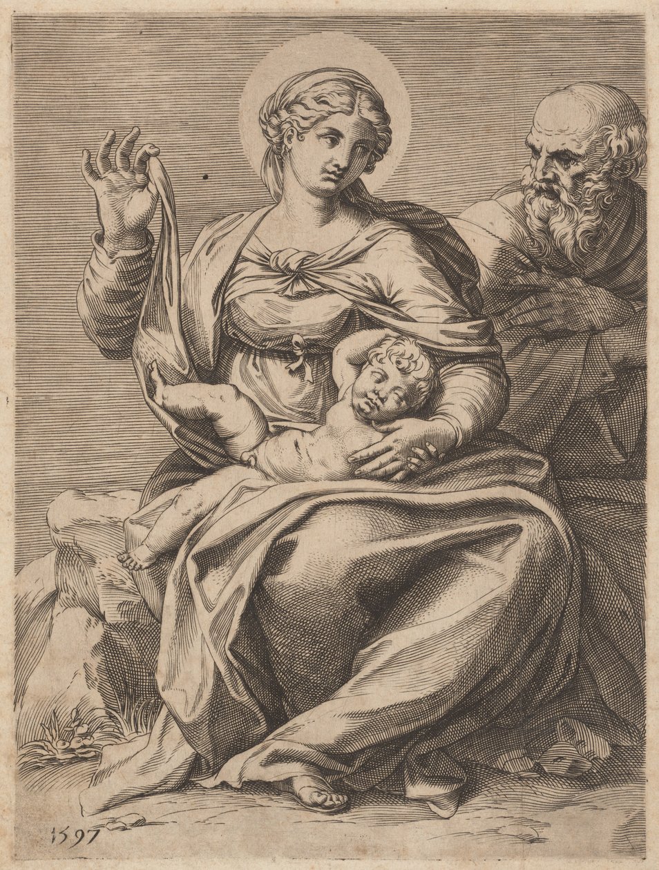 Kutsal Aile by Agostino Carracci
