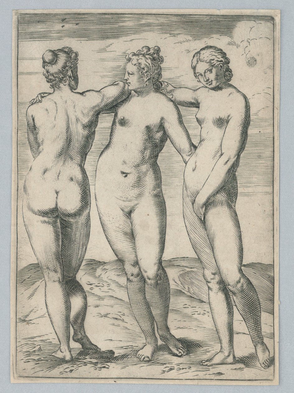 Üç Güzeller by Agostino Carracci
