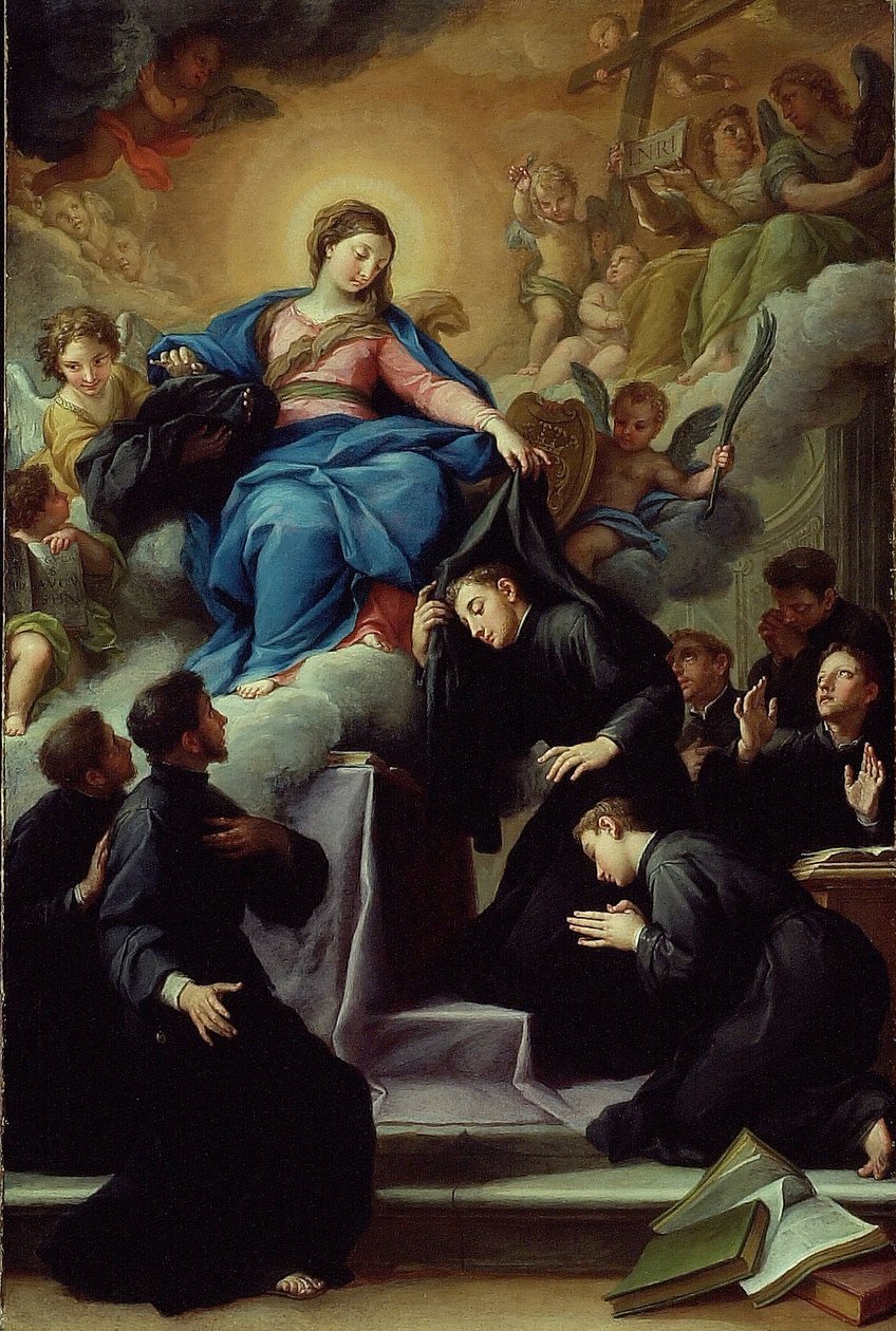 Servite Tarikatı'nın Yedi Kurucusu ile Madonna, c.1728 (tuval üzerine yağlı boya) by Agostino Masucci
