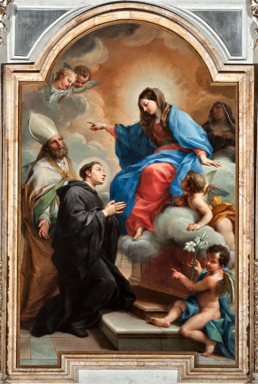 Tolentino Aziz Nikolaos ile Bakire (tuval üzerine yağlı boya by Agostino Masucci
