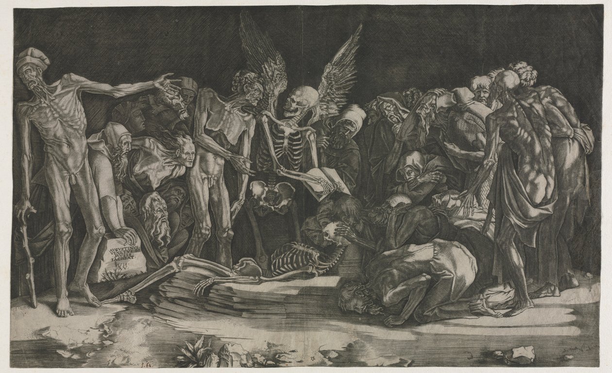 Ölüm ve Şöhret Alegorisi, 1518. by Agostino Musi