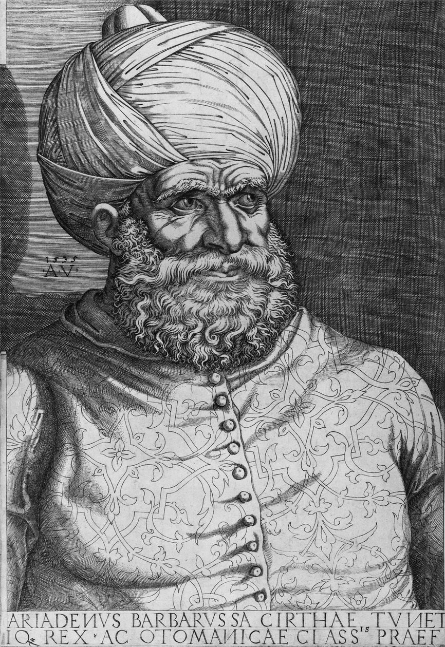 Barbaros (Hayreddin) (ö.1546) 1535 by Agostino Musi