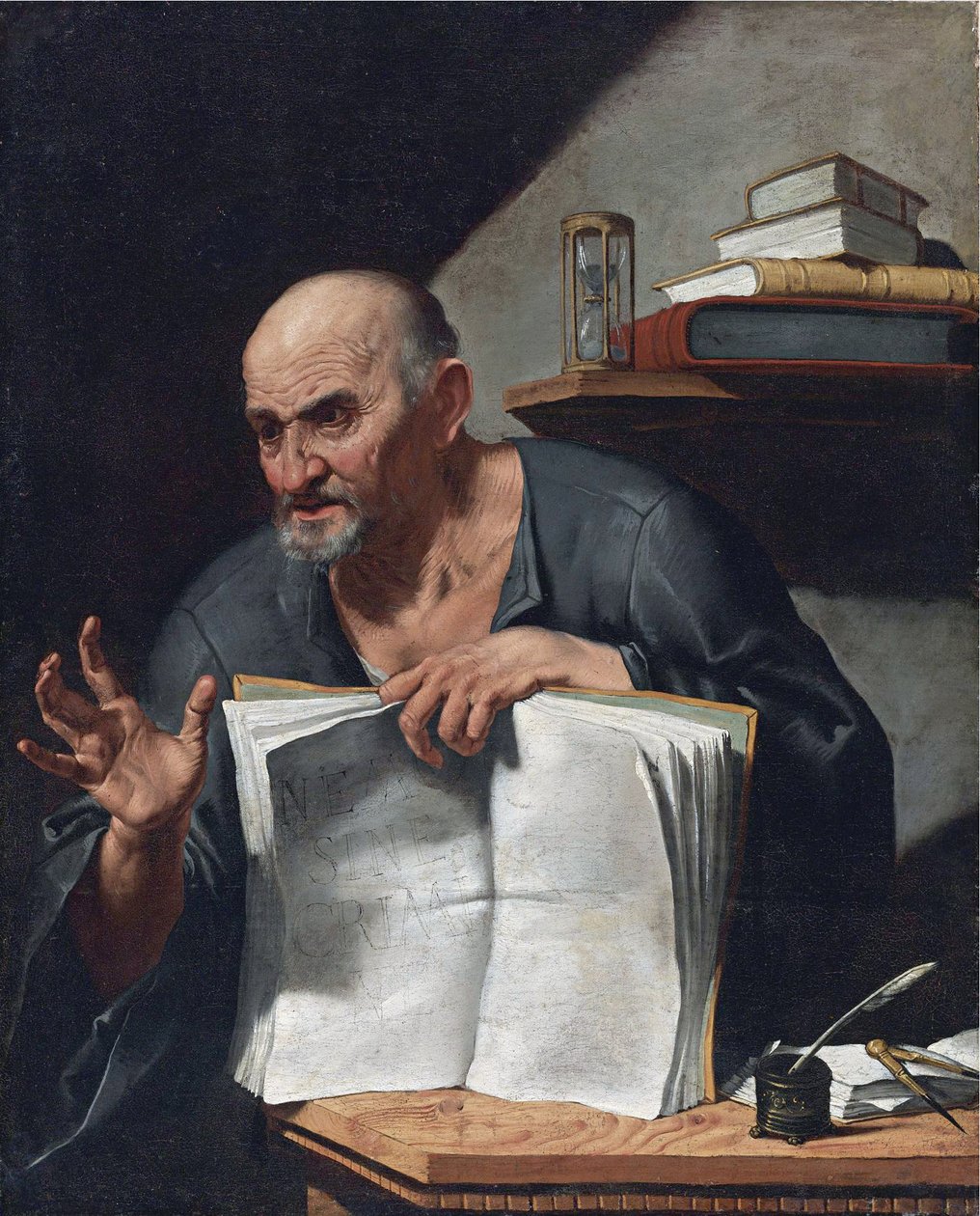 Dionysius Cato (3. veya 4. yüzyıl) - Tablo Agostino Scilla (1629-1700), - Tuval üzerine yağlı boya, 98.5x80.6 - Özel Koleksiyon by Agostino Scilla