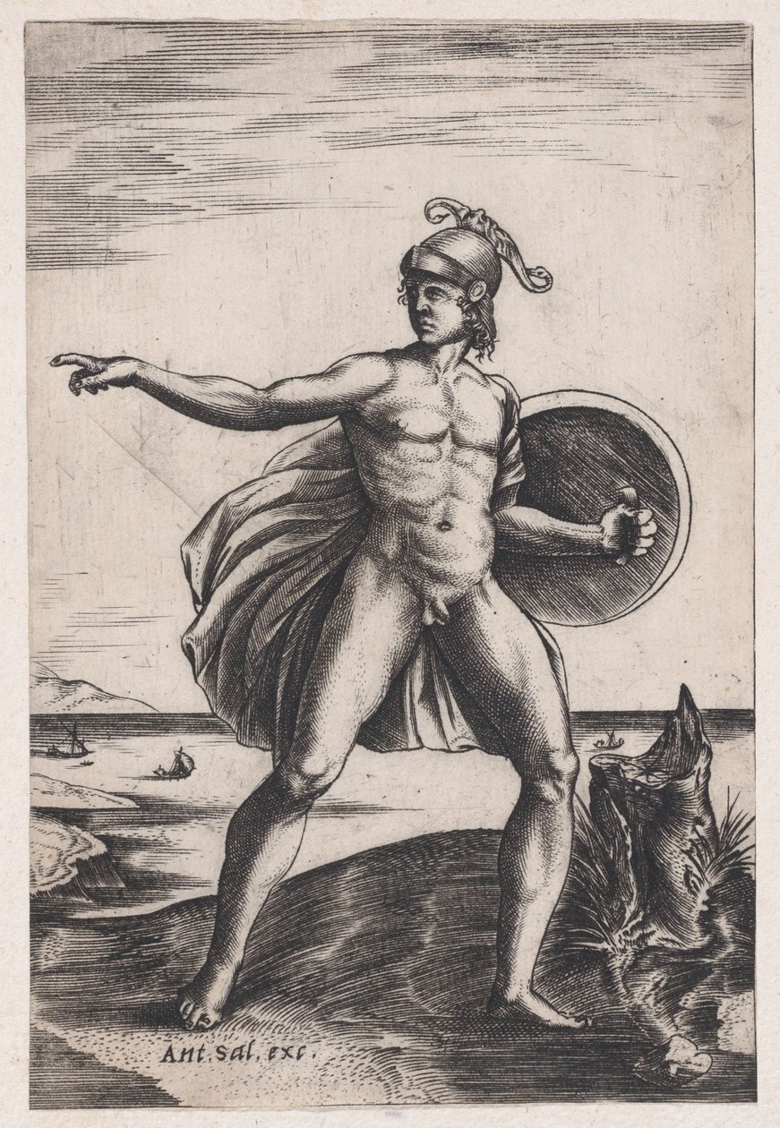 Bir Savaşçı, yaklaşık 1514-36. by Agostino Veneziano