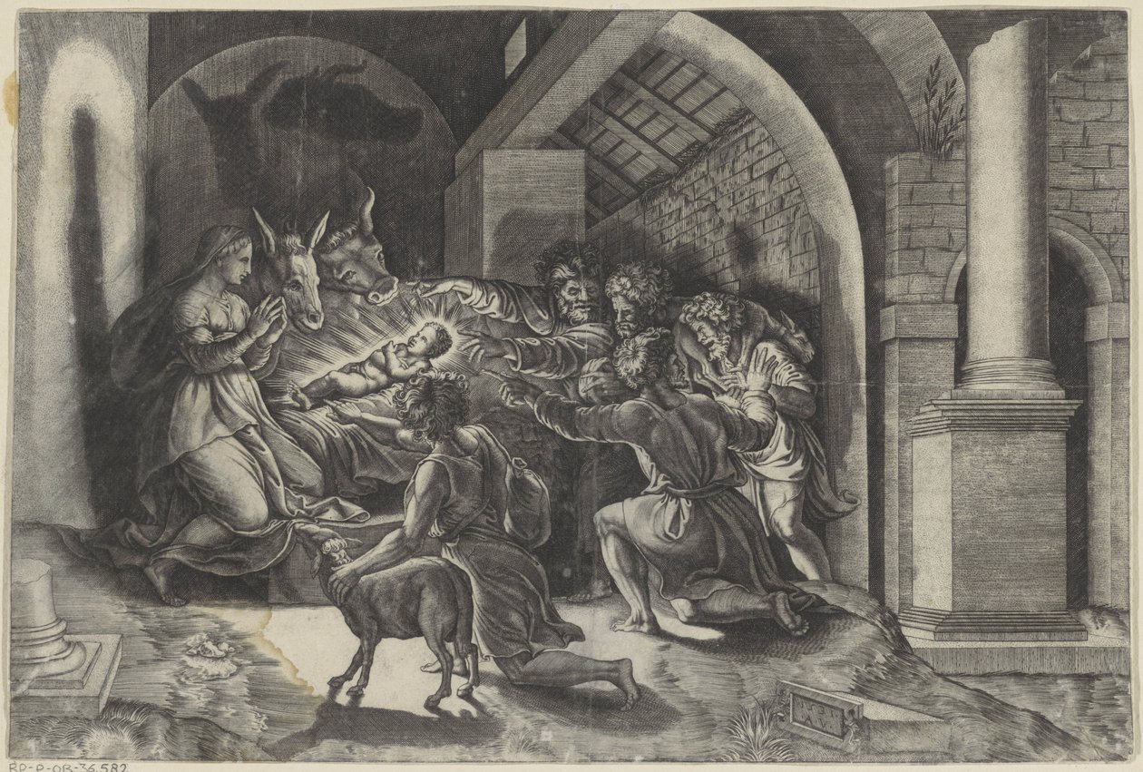 Çobanların hayranlığı by Agostino Veneziano