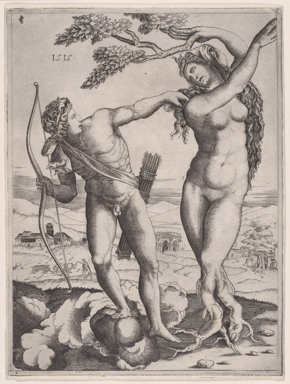 Apollo ve Daphne, 1515 tarihli, 1515 tarihli. by Agostino Veneziano