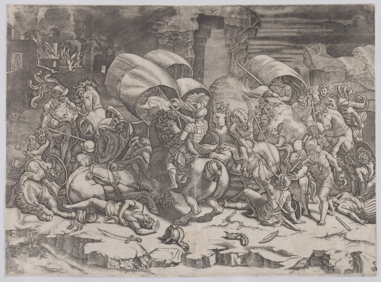 Pala ile savaş, 1530-31. by Agostino Veneziano