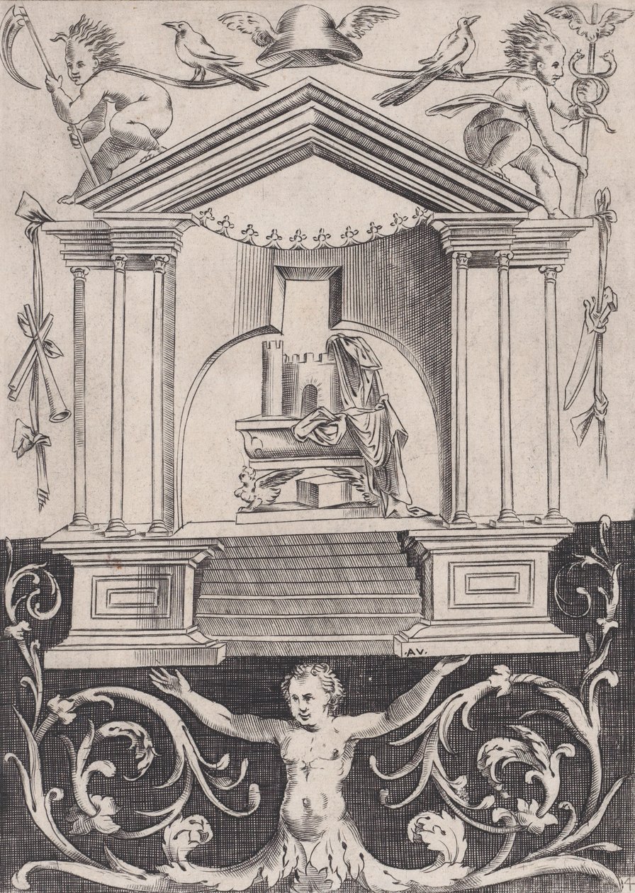 Süs Paneli, ca. 1514-36. by Agostino Veneziano