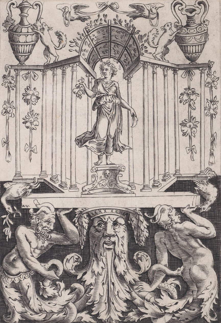 Süs Paneli, ca. 1514-36. by Agostino Veneziano