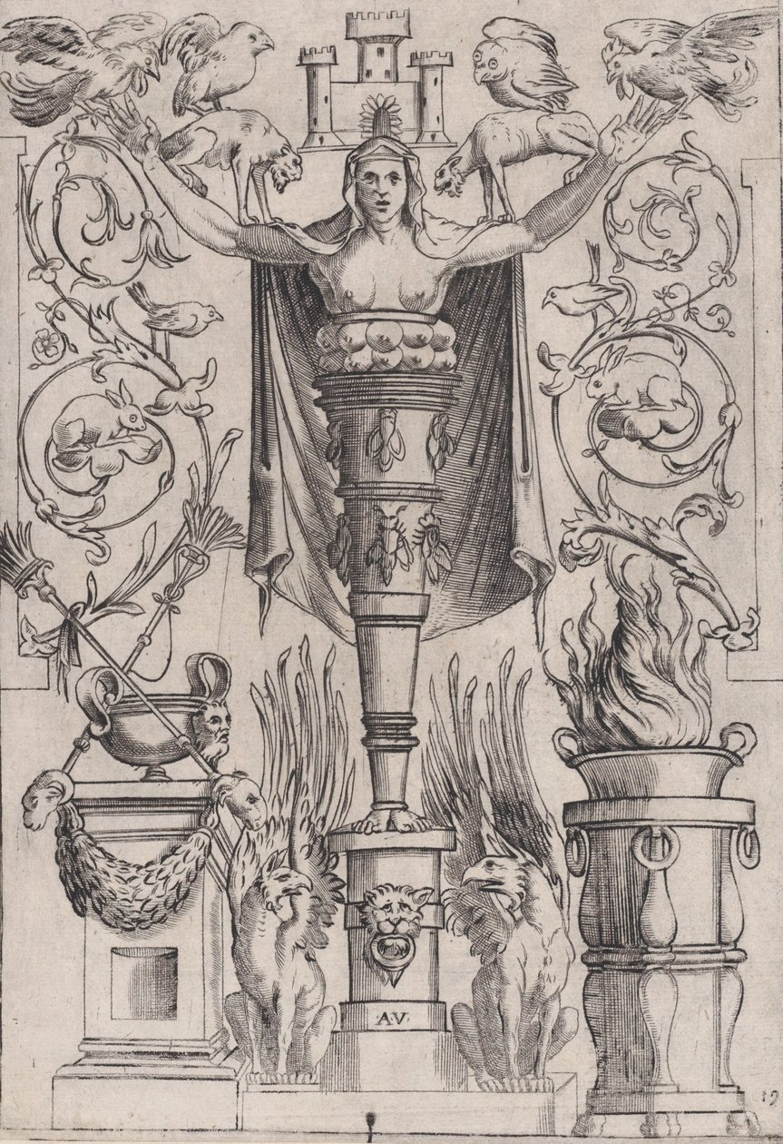 Süs Paneli, ca. 1514-36. by Agostino Veneziano