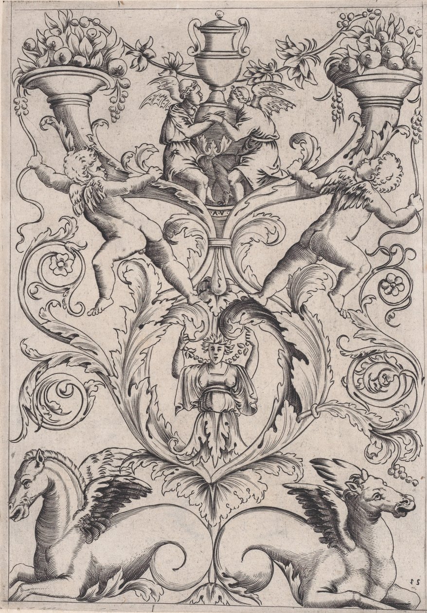 Süs Paneli, ca. 1514-36. by Agostino Veneziano