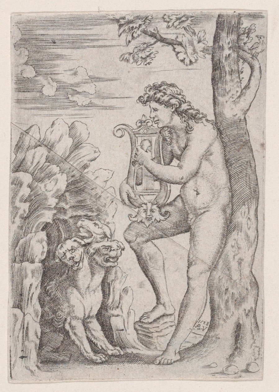 Orpheus, 1528 tarihli. by Agostino Veneziano