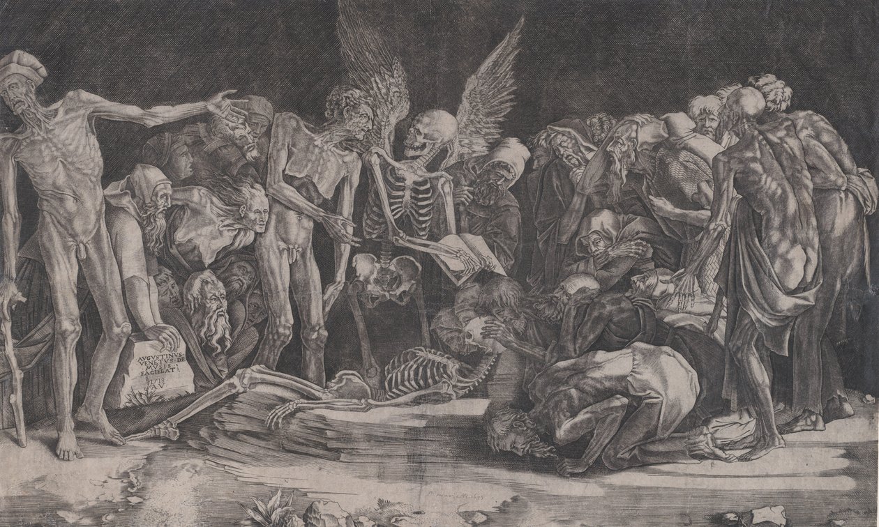 1518 tarihli iskeletler. by Agostino Veneziano
