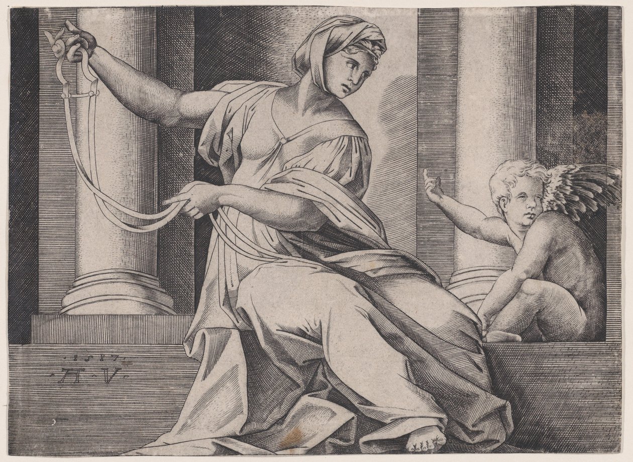 Temperance, 1517 tarihli. by Agostino Veneziano