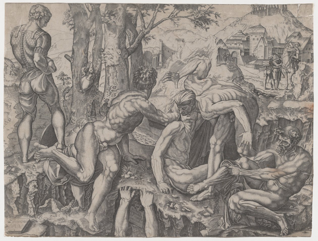 Dağcılar, 1524 tarihli. by Agostino Veneziano