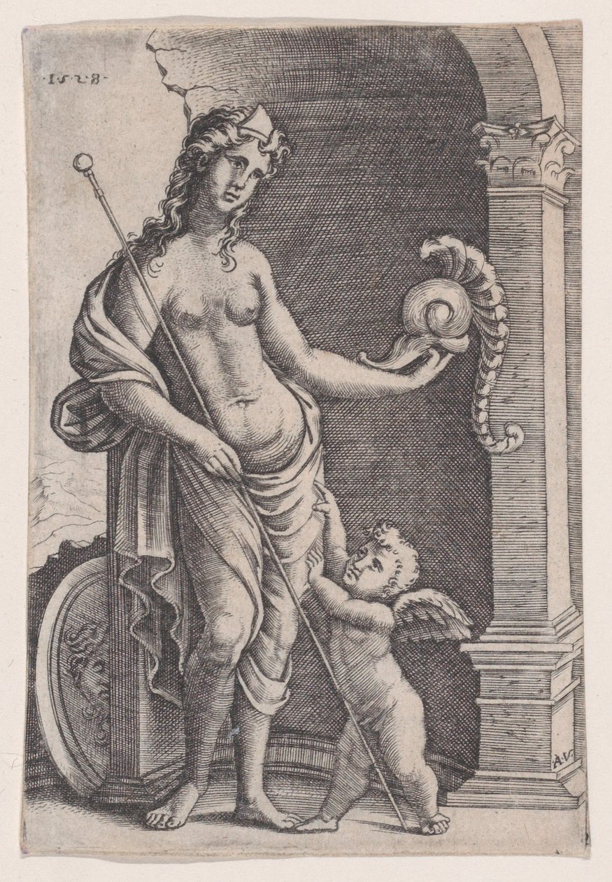 Zafer Aşkı, 1528 tarihli. by Agostino Veneziano