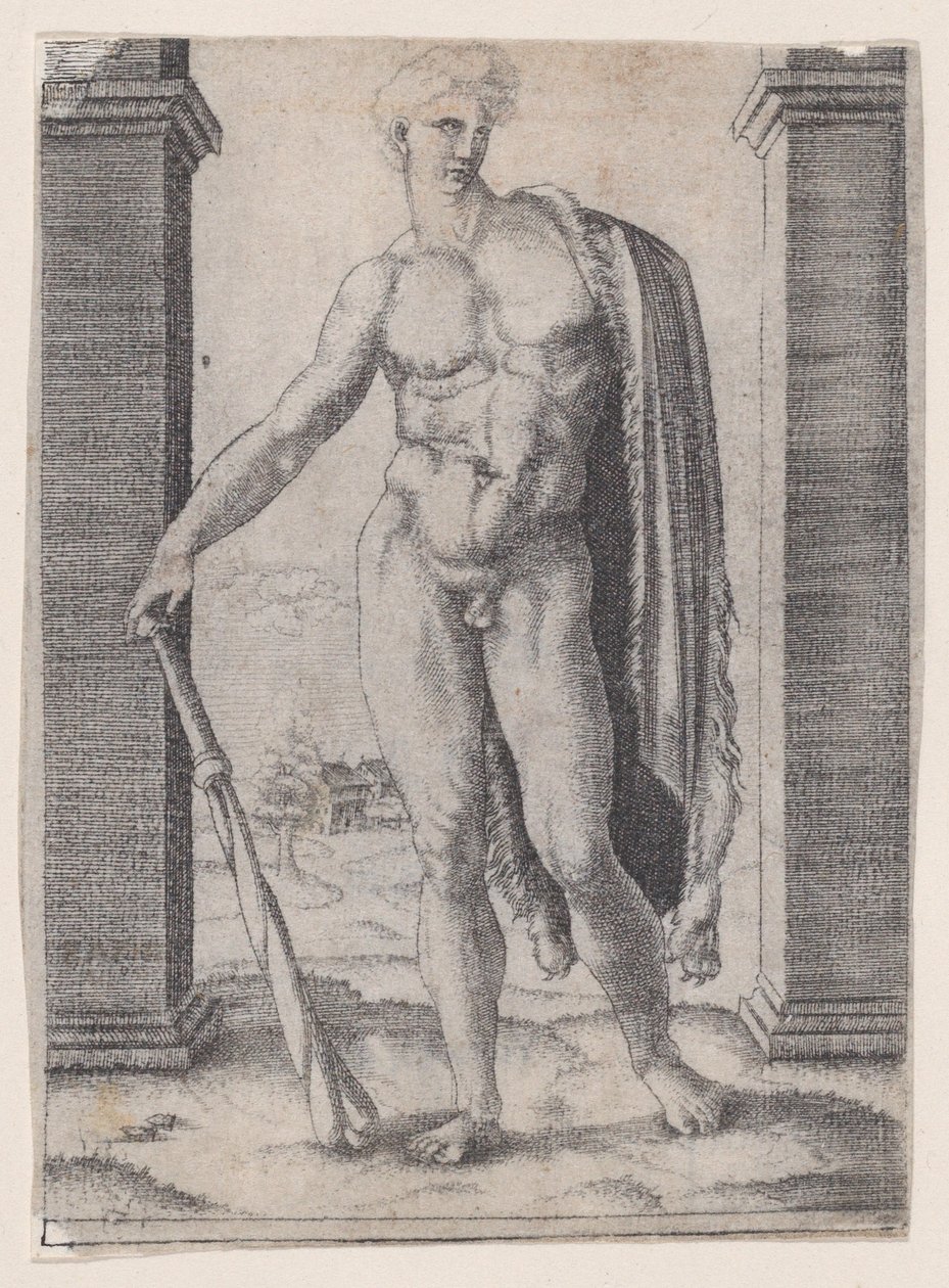 Genç Herkül, yak. 1514-36. by Agostino Veneziano