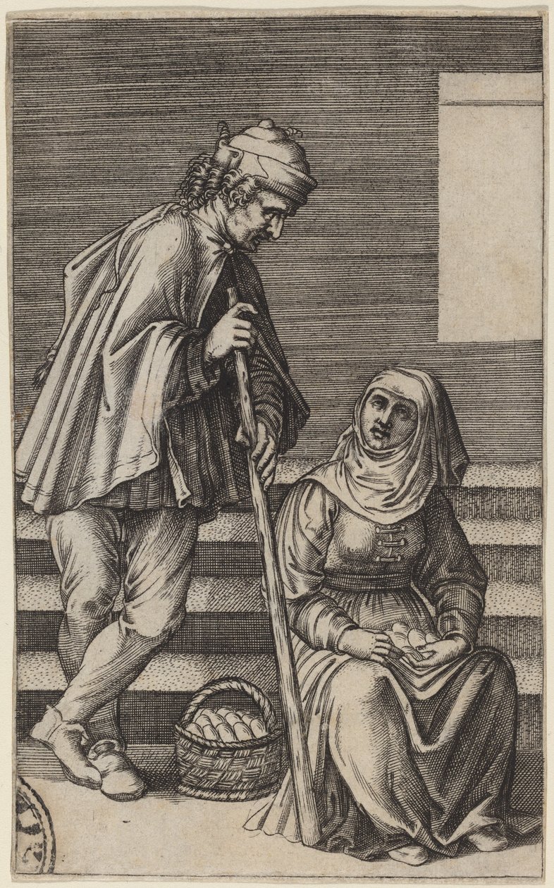 Köylü ve Yumurta Kadın by Agostino dei Musi after Raphael