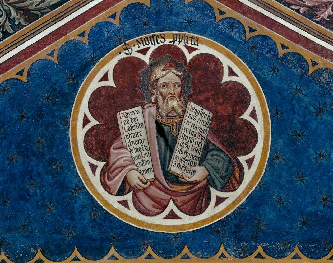 Musa, tavanın dördüncü açıklığının detayı (fresk) by Agostino di Marsiglio