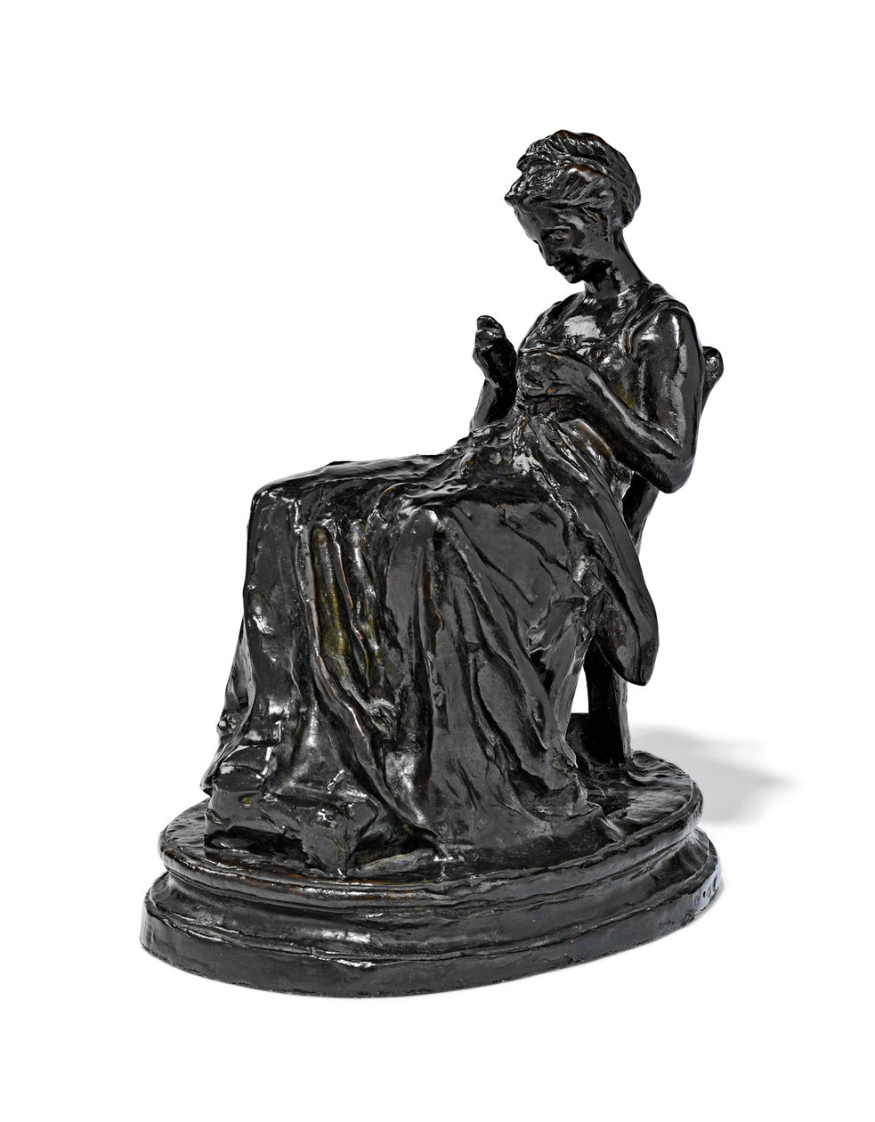 La Brodeuse, 19. yüzyılın sonu - 20. yüzyılın başı (bronz) by Aime Jules Dalou