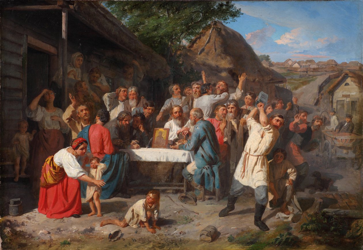Bir Denge Yemini. Temperance Derneği, 1860 by Akim Yegorovich Karneev