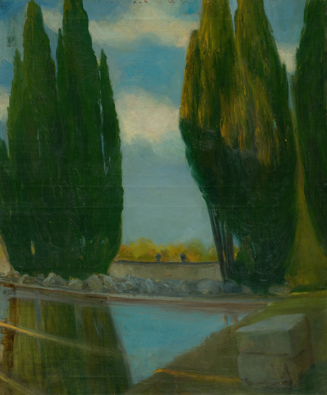 Göl Manzarası, c.1890-98 (tuval üzerine yağlı boya) by Akos Aranyossy