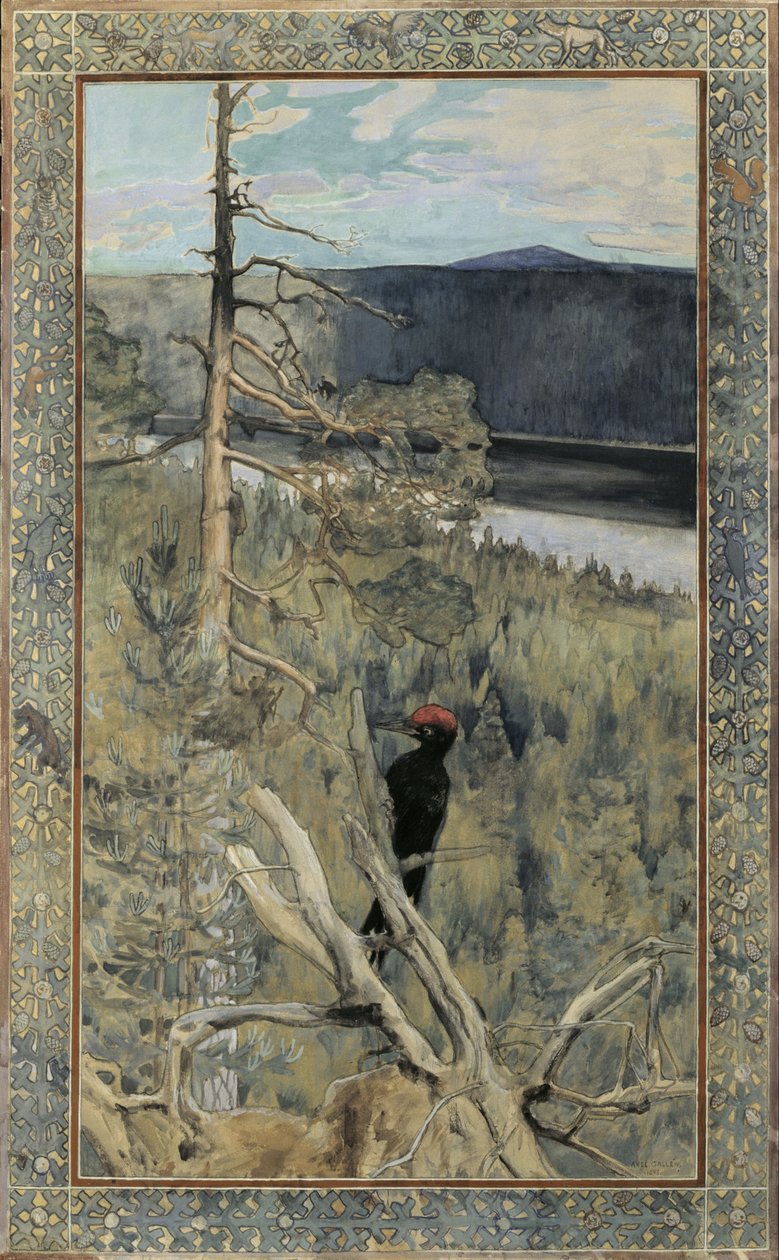 Büyük Kara Ağaçkakan by Akseli Gallen Kallela