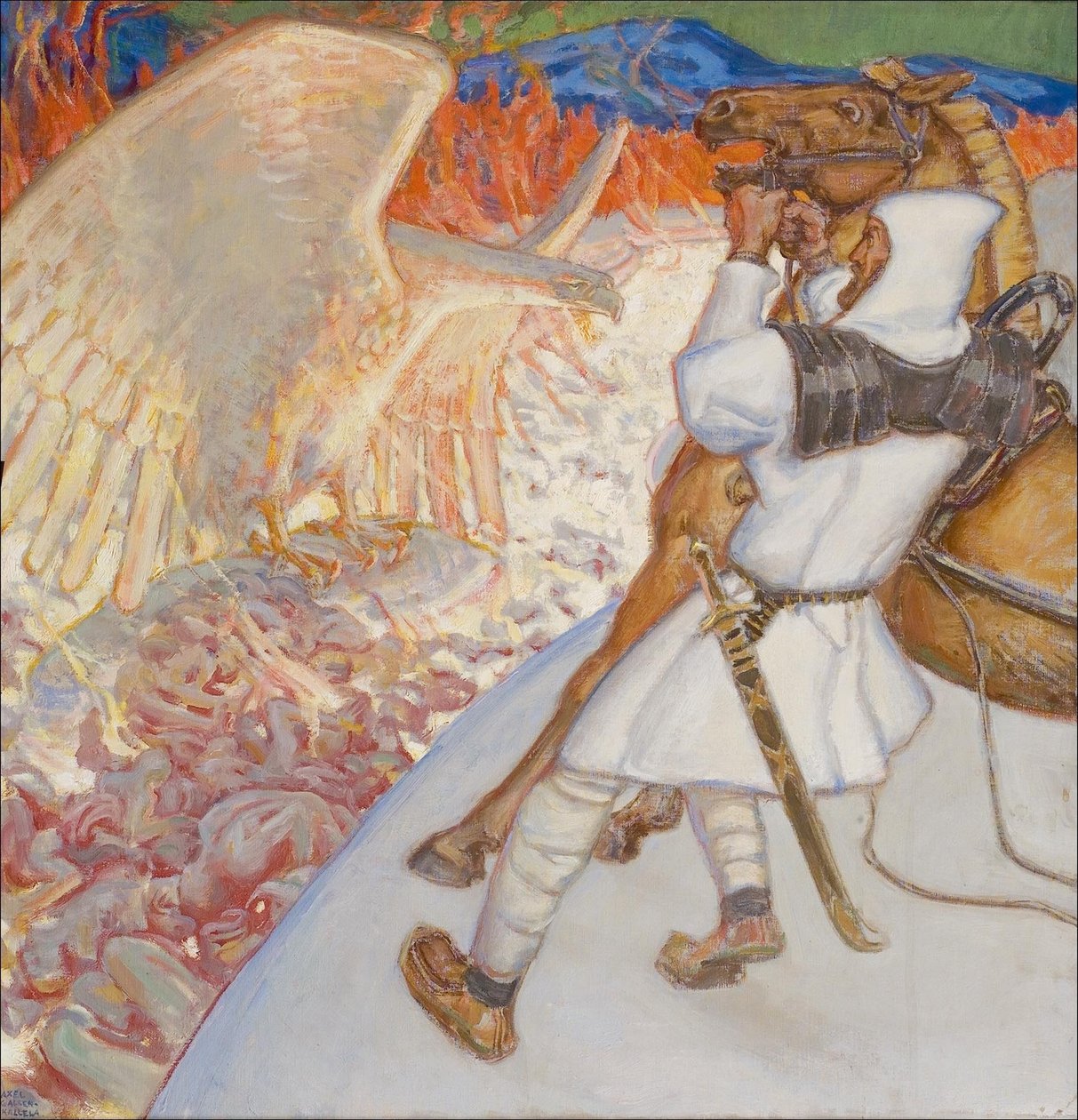 Tuonela Nehri kıyısındaki Lemminkäinen, 1920 by Akseli Gallen Kallela