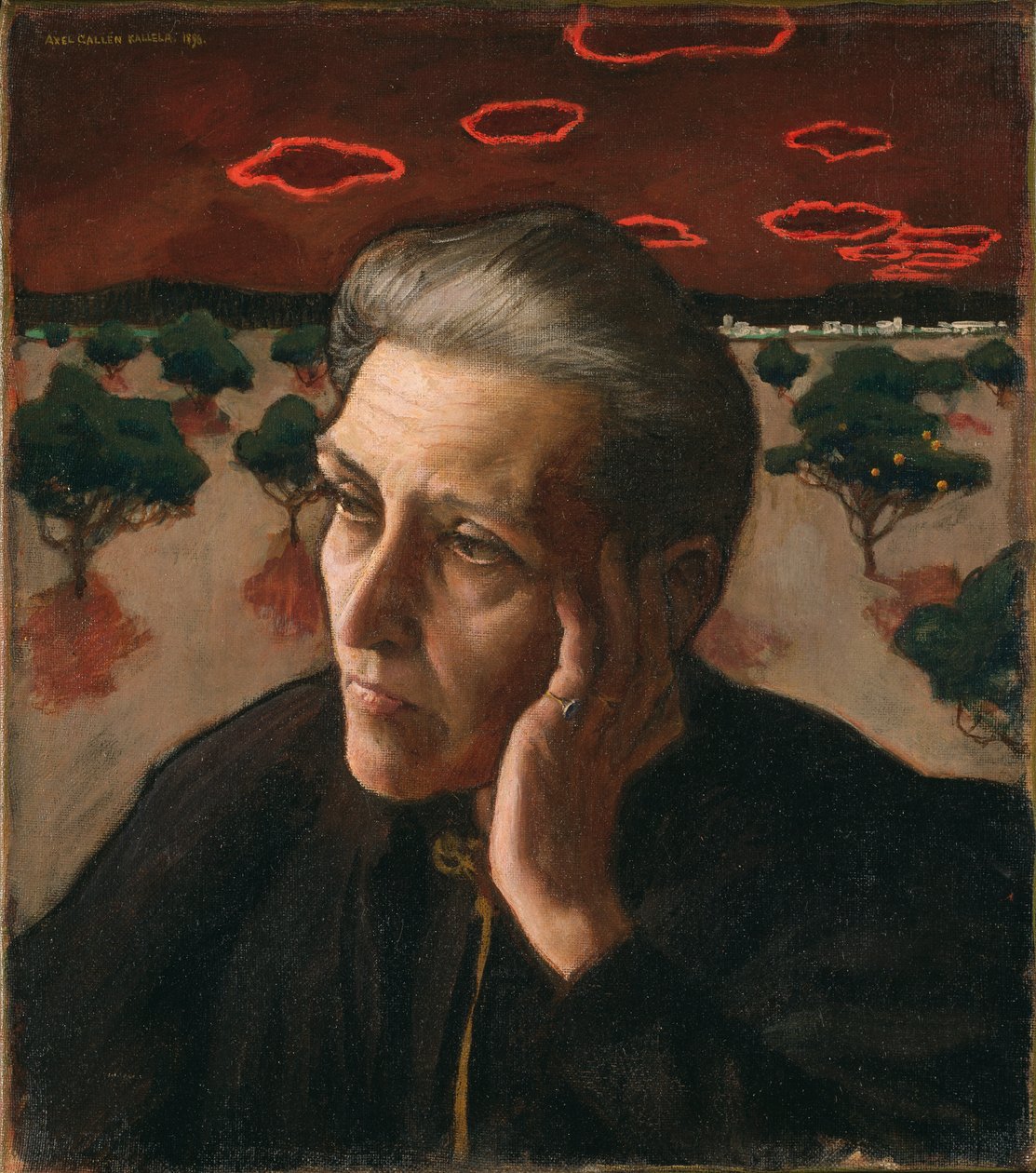 Sanatçının Annesinin Portresi, 1896. by Akseli Gallen Kallela