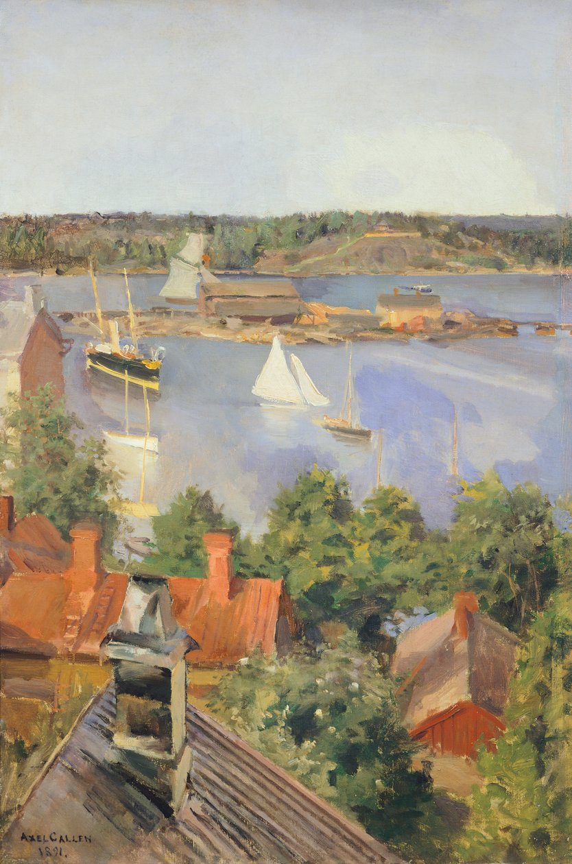 Kuzey Limanı, Helsinki, Akseli Gallen-Kallela, Finlandiya 19. yüzyıl by Akseli Valdemar Gallen Kallela