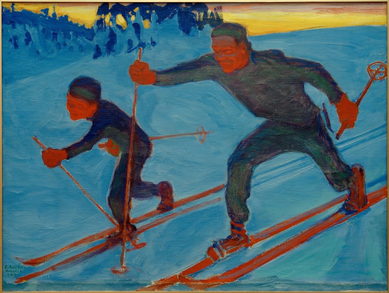 Akseli ve Jorma kayak by Akseli Valdemar Gallen Kallela