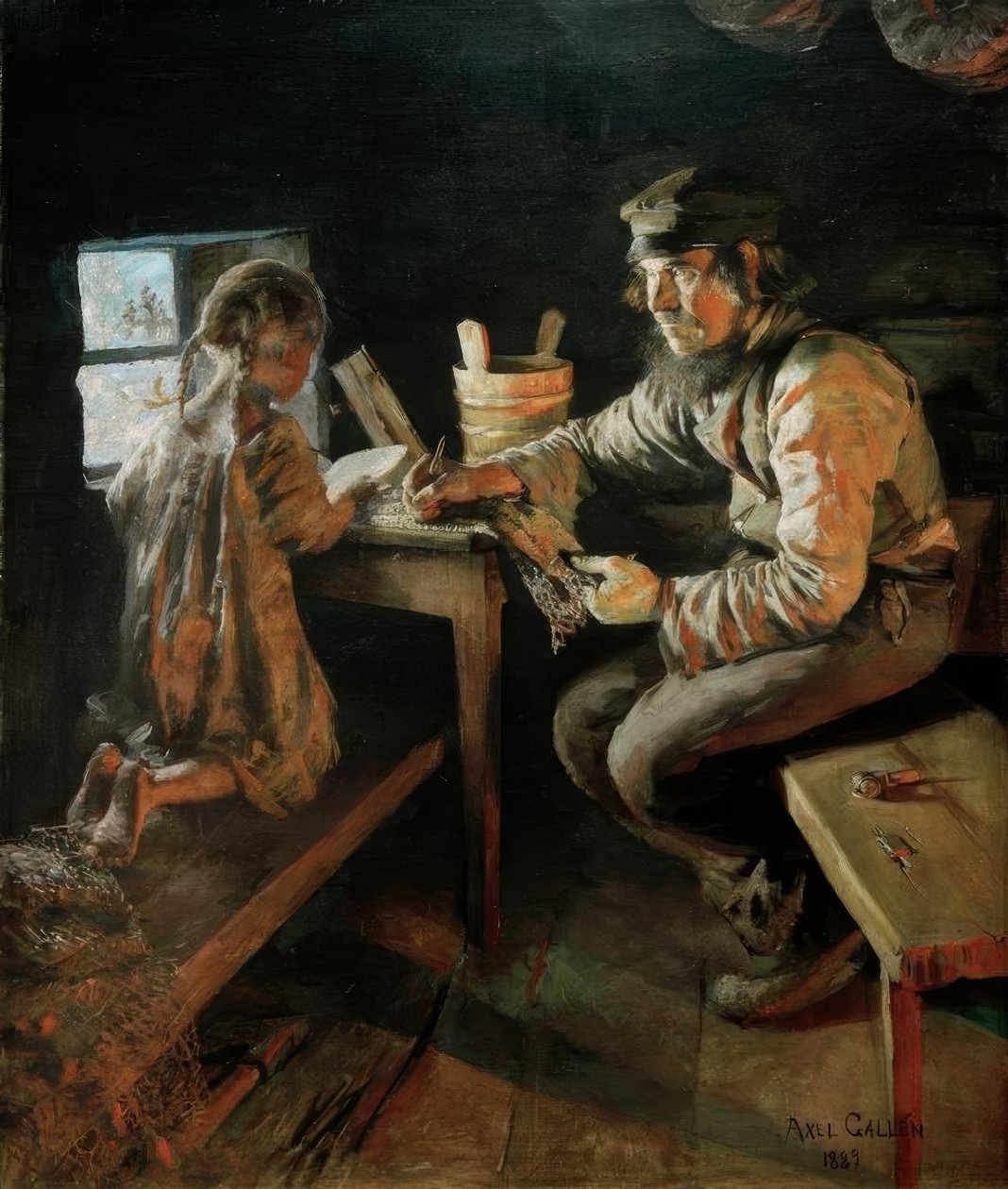 İlk ders by Akseli Valdemar Gallen Kallela