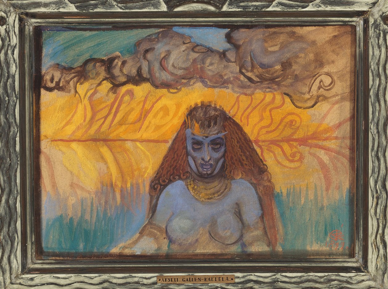 La femme babylonienne - Babil kadını - Akseli Gallen-Kallela (1865-1931). karton üzerine guaj by Akseli Valdemar Gallen Kallela