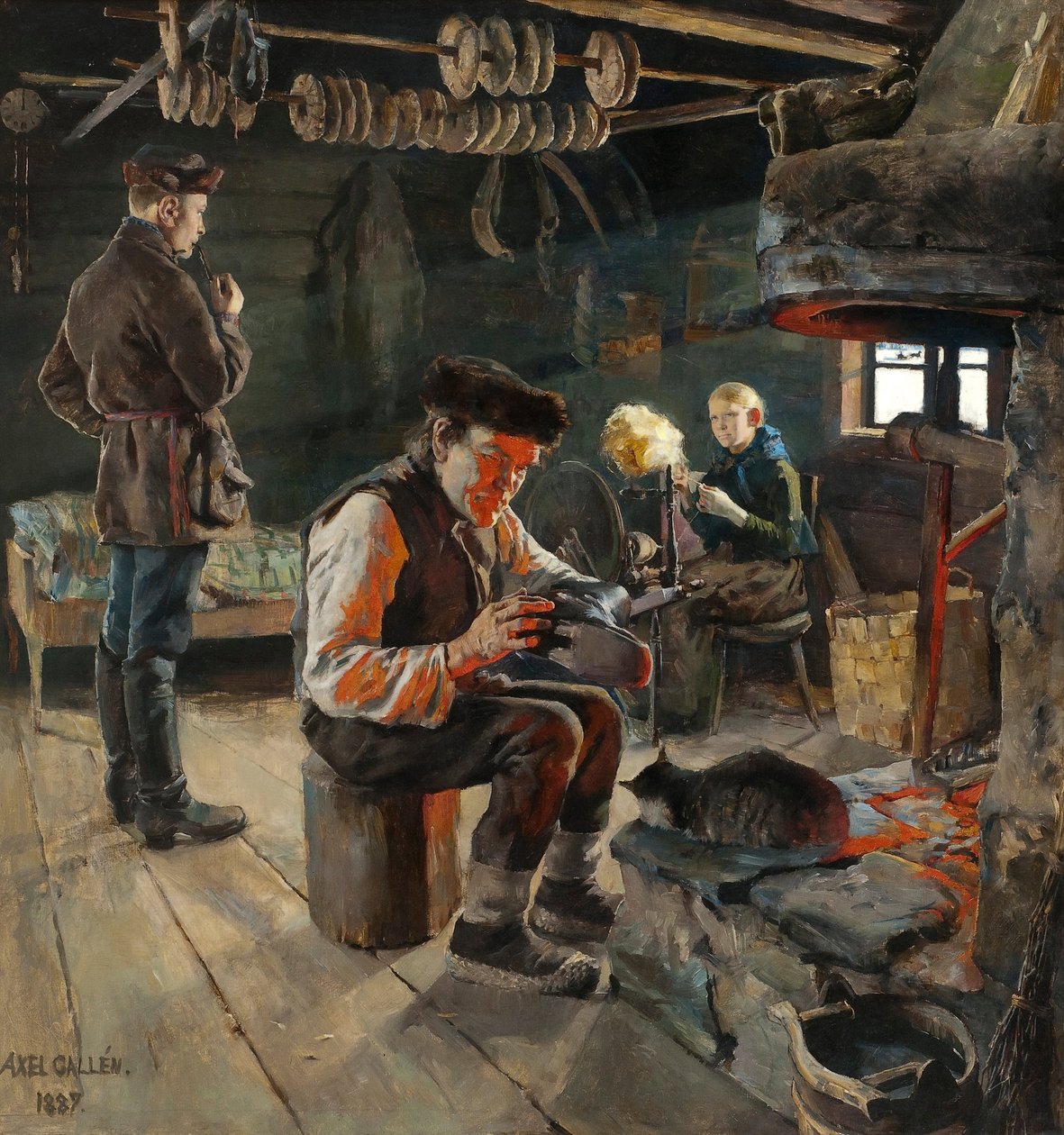 La vie Rustique - o Rustik Yaşam - Akseli Gallen-Kallela (1865-1931). Tuval üzerine yağlıboya by Akseli Valdemar Gallen Kallela