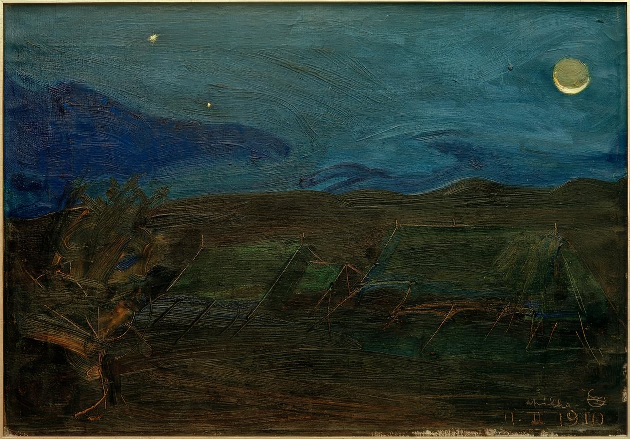 Ay ışığında çadırlar by Akseli Valdemar Gallen-Kallela