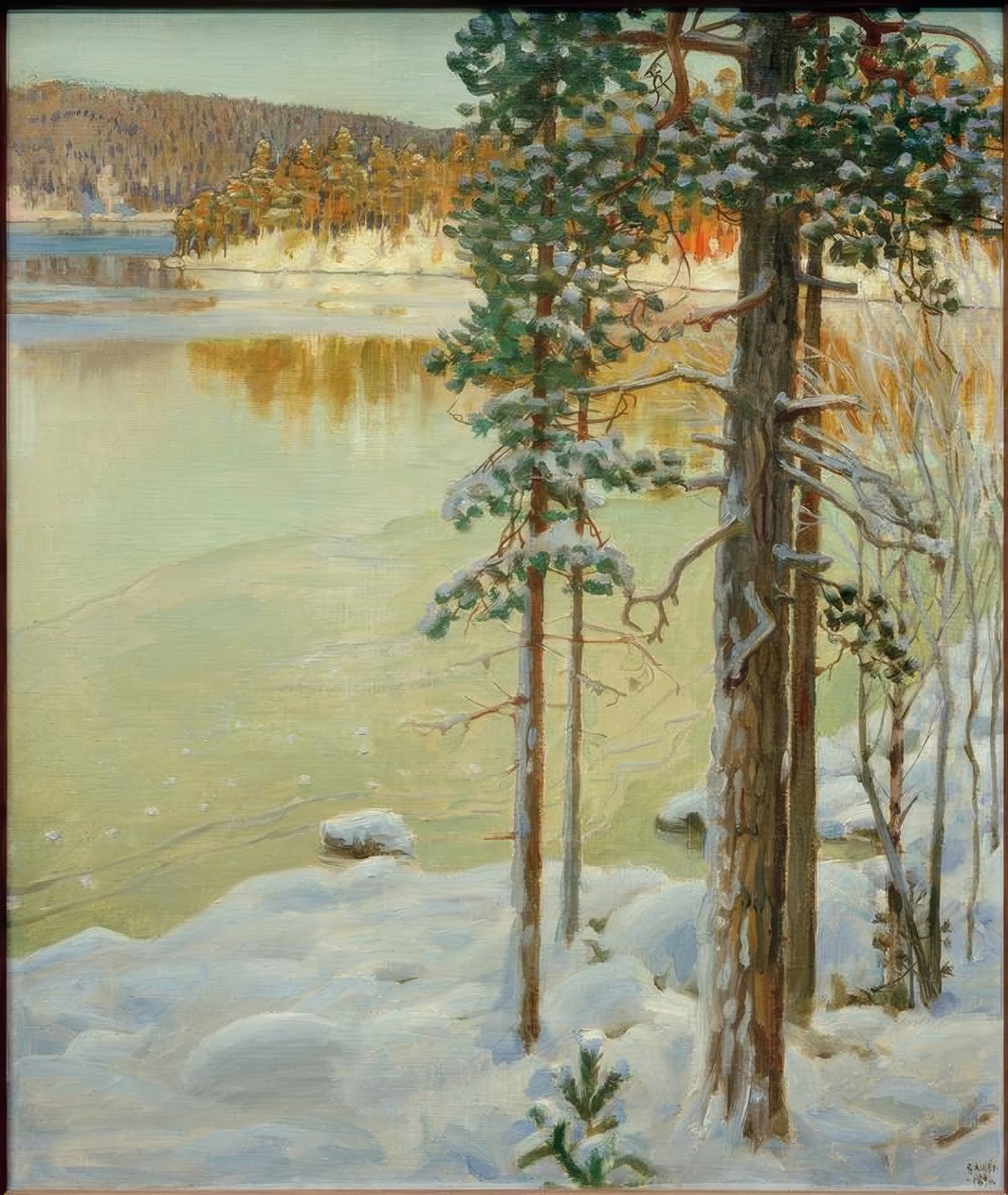 Zugefrorener See, Ruovesi by Akseli Valdemar Gallen Kallela