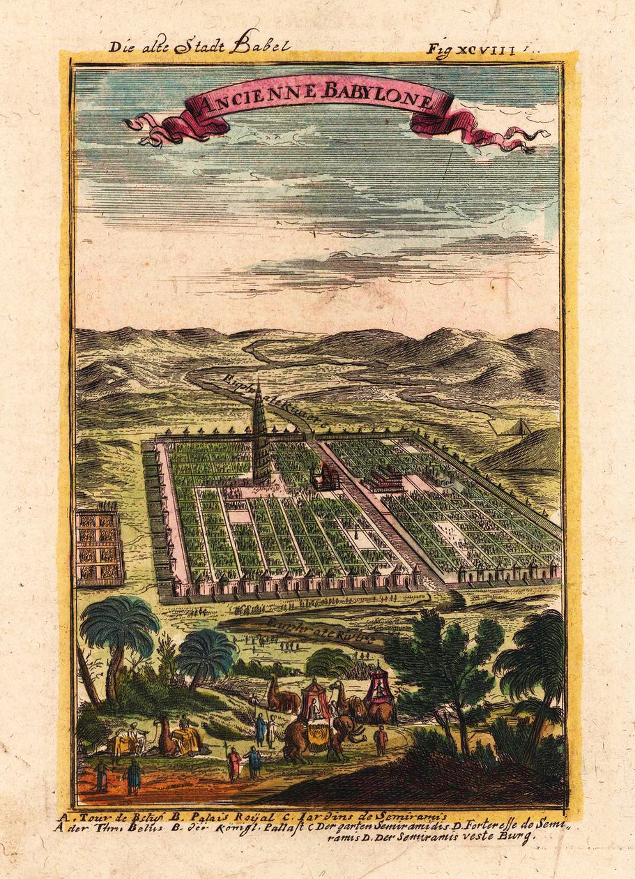 Babil antik kenti, 1719 by Alain Manesson Mallet