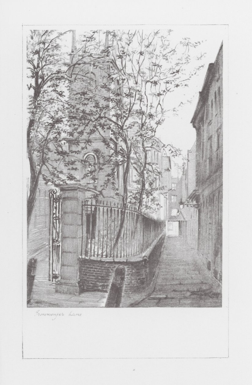 London Lanes: Ironmonger Lane (lito) by Alan Stapleton