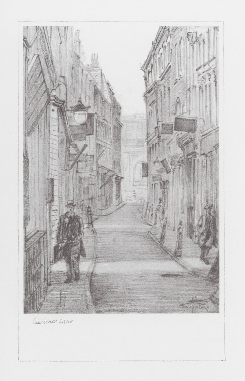 London Lanes: Lawrence Lane (lito) by Alan Stapleton