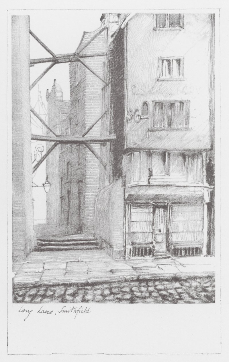 London Lanes: Long Lane, Smithfield (lito) by Alan Stapleton